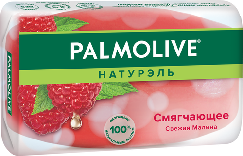 Туалетное мыло PALMOLIVE Натурэль смягчающее со свежей малиной, 90г, вид