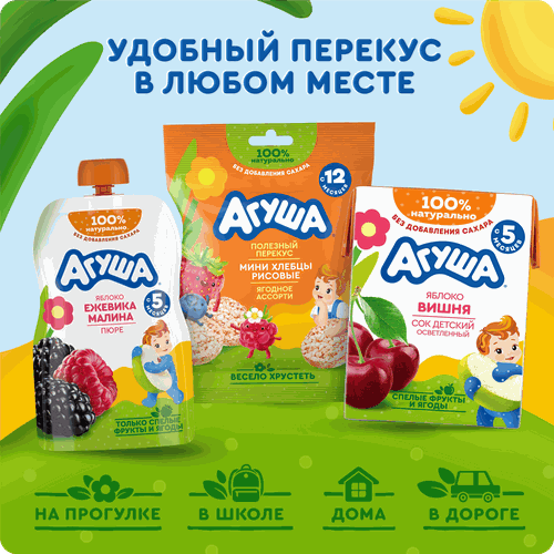 Сок детский АГУША Яблоко с мякотью, с 4 месяцев, 200мл, фото