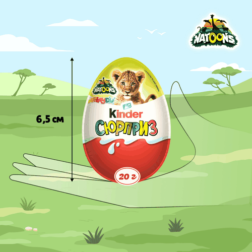 Яйцо шоколадное KINDER Сюрприз из молочного шоколада с игрушкой, в  ассортименте, 20г, вид