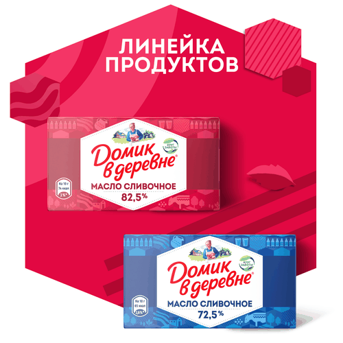 Масло сливочное ДОМИК В ДЕРЕВНЕ 82,5%, без змж, 180г, фотография