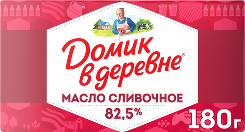 Масло сливочное ДОМИК В ДЕРЕВНЕ 82,5%, без змж, 180г, детальное фото