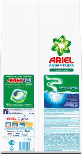 Стиральный порошок ARIEL Горный родник, автомат, 6кг, изображение