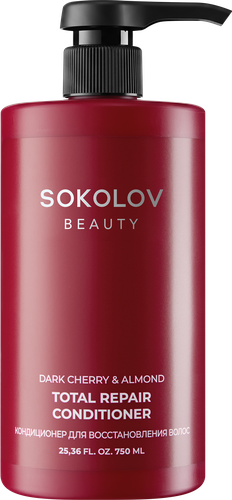 Кондиционер для волос SOKOLOV Dark Cherry&Almond, для восстановления, 750мл, фотография