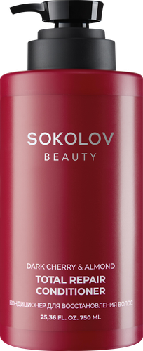 Кондиционер для волос SOKOLOV Dark Cherry&Almond, для восстановления, 750мл, фото