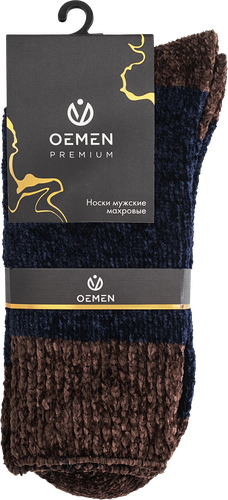 Носки плюшевые мужские OEMEN р. 25–31, серые с узором, Арт. PM356-3, фото