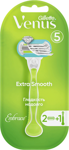 Бритва женская GILLETTE Venus Embrace, с 2 сменными кассетами, изображение