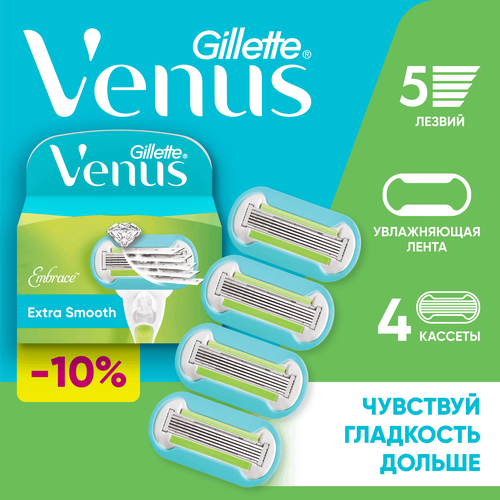Кассеты сменные для бритья GILLETTE Venus Embrace, 4шт, крупный план
