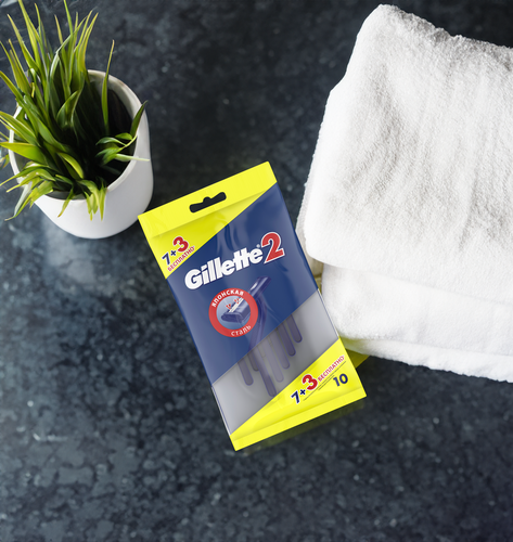 Станок для бритья одноразовый GILLETTE 2, 7+3шт, фото