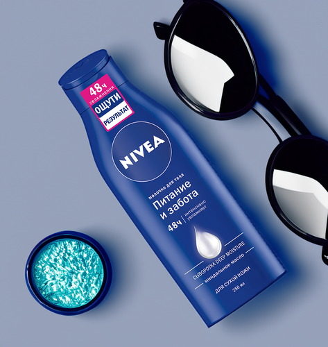 Молочко для тела NIVEA Питание и забота с миндальным маслом, для сухой  кожи, 250мл, картинка