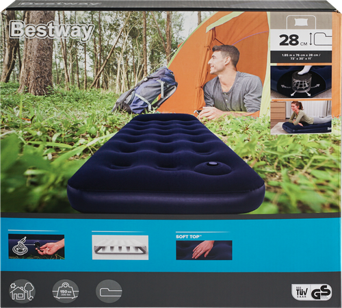 Матрас надувной BESTWAY Easy Inflate одноместный 185х76х28см, со 
встроенным ножным насосом, Арт. 67223, детальное фото