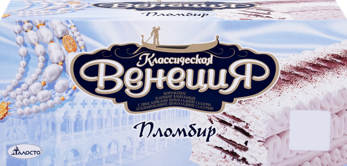 Мороженое ТАЛОСТО Классическая Венеция с прослойками шоколадной глазури 12%, без змж, 450г, изображение