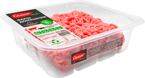 Фарш из свинины и говядины САМСОН Домашний, категория Б, 400 г, детальное фото