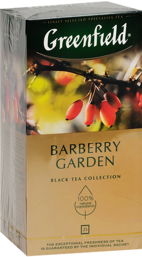 Чай черный GREENFIELD Индийский Barberry Garden, 25пак, вид