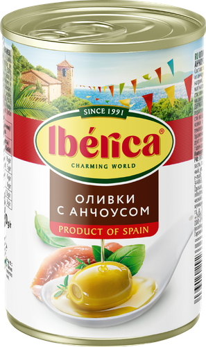 Оливки с анчоусом IBERICA, 300г, фото