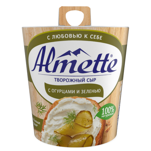 Сыр творожный HOCHLAND Almette с огурцами и зеленью 60%, без змж, 150г, изображение