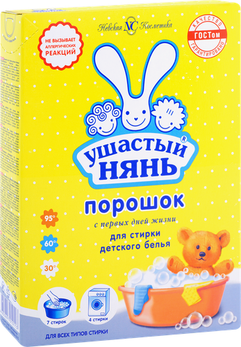 Стиральный порошок для детского белья УШАСТЫЙ НЯНЬ, 400г, крупный план
