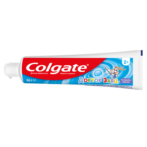 Зубная паста детская COLGATE Доктор Заяц со вкусом клубники, защита от кариеса с фторидом, с 2 лет, 50мл, фотография