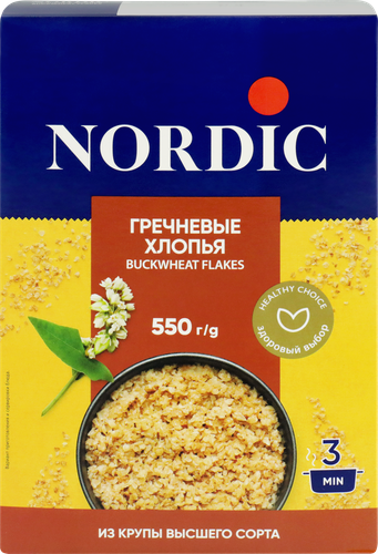 Хлопья гречневые NORDIC, 550г, картинка
