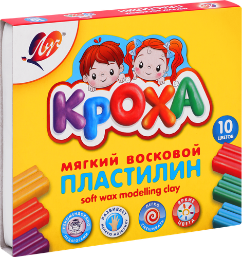 Пластилин ЛУЧ Кроха 10 цветов, мягкий Арт. 12C875-08, детальное фото