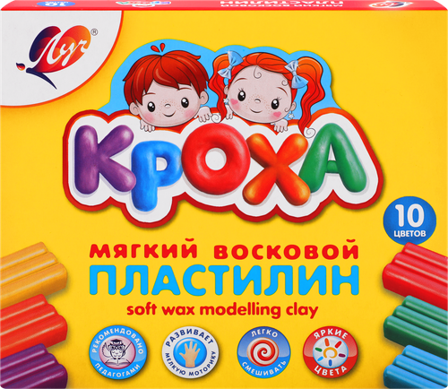 Пластилин ЛУЧ Кроха 10 цветов, мягкий Арт. 12C875-08, картинка