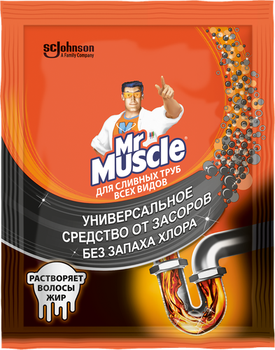 Средство для прочистки труб от засоров MR MUSCLE гранулированное, 70г, фото