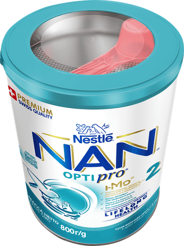Смесь детская NAN 2 OptiPro, с 6 месяцев, 800г, крупный план