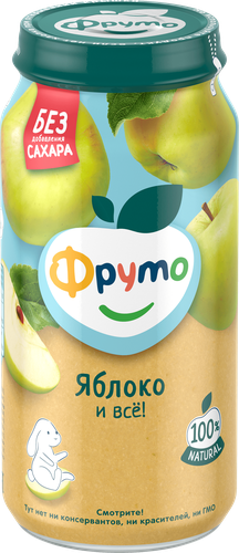 Пюре фруктовое ФРУТОНЯНЯ Яблоко, с 4 месяцев, 250г, картинка