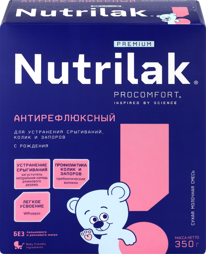Смесь молочная NUTRILAK Антирефлюксный специализированная, с рождения, 350г, фотография