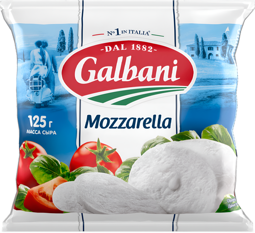Сыр GALBANI Моцарелла 45%, без змж, 220г, крупный план