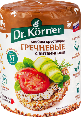Хлебцы гречневые DR KORNER с витаминами, 100г, фотография