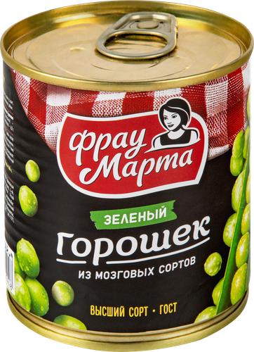 Горошек зеленый ФРАУ МАРТА высший сорт, 310г, фото