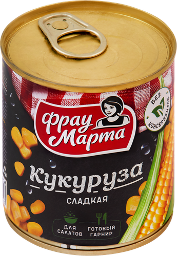 Кукуруза ФРАУ МАРТА сахарная, 310г, крупный план