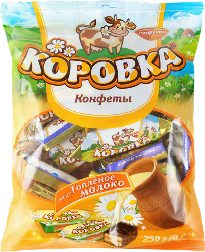 Конфеты РОТ ФРОНТ Коровка топленое молоко, 250г, фотография
