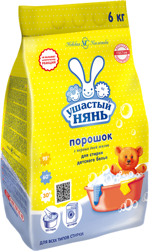 Стиральный порошок для детского белья УШАСТЫЙ НЯНЬ, 6кг, фото