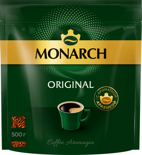 Кофе растворимый MONARCH Ориджинал натуральный сублимированный, 500г, крупный план