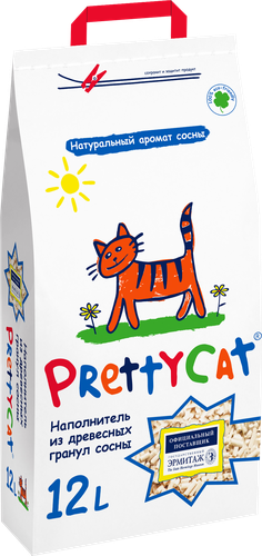 Наполнитель древесный для туалета домашних животных PRETTYCAT, 12л, изображение