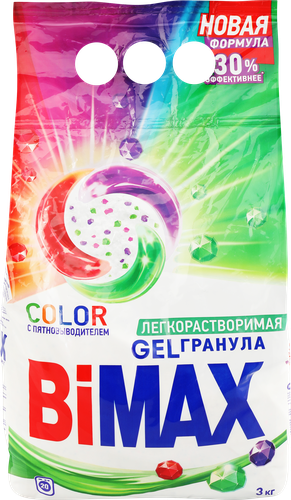 Стиральный порошок для цветного белья BIMAX Color Automat универсальный, автомат, 3кг, фотография