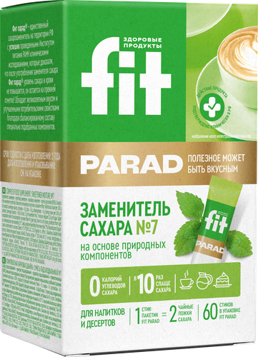 Заменитель сахара FITPARAD №7 на основе эритритола, 60шт, картинка