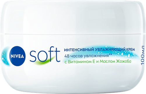 Крем NIVEA Soft интенсивный, увлажняющий с маслом жожоба и витамином Е, 100мл, изображение