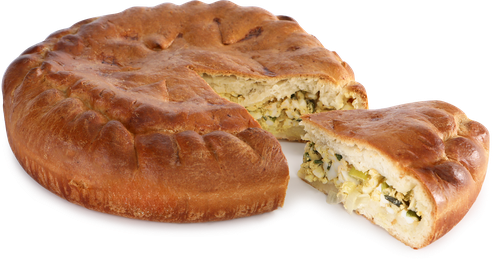 Пирог с луком и яйцом ЛЕНТА FRESH, весовой, крупный план