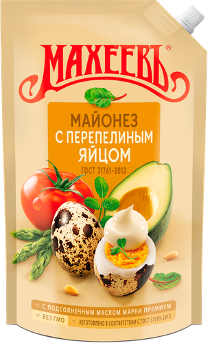 Майонез МАХЕЕВЪ с перепелиным яйцом 50,5%, 800мл, вид