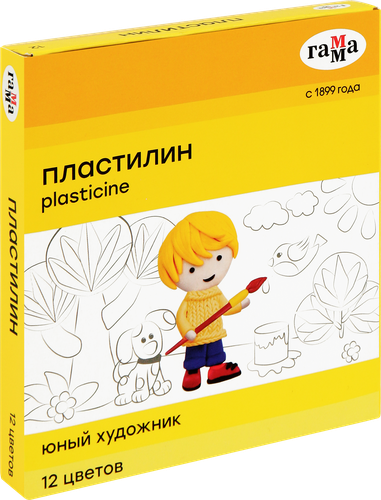 Пластилин ГАММА Юный художник 12 цветов, со стеком Арт. 280045, картинка