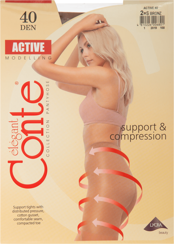 Колготки женские CONTE Active 40 den bronz 2, фото