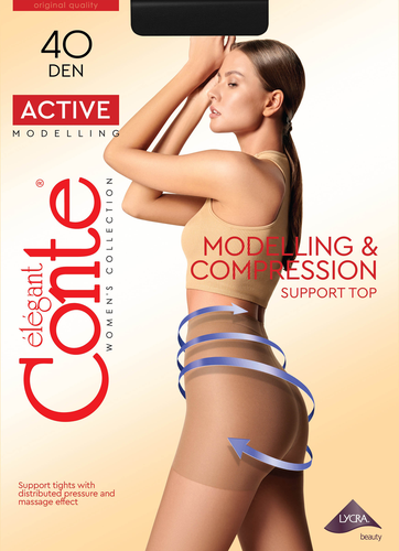 Колготки женские CONTE Active 40 den nero 3, изображение