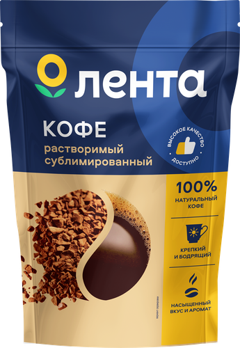 Кофе растворимый ЛЕНТА сублимированный, 180г, фото