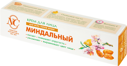 Крем для лица НЕВСКАЯ КОСМЕТИКА Миндальный питательный, для всех типов кожи, 40мл, фотография