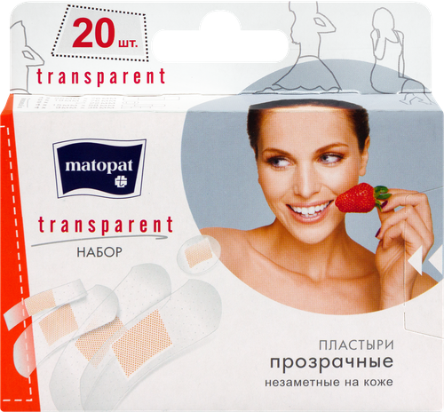 Пластыри MATOPAT Transparent, 20шт, вид