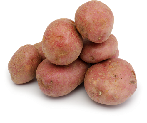 Картофель красный мытый, весовой, крупный план
