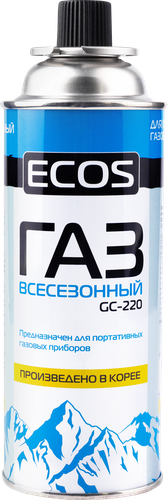Газ в баллоне ECOS портативный цанговый GC-220, Арт. 140539, 220г, картинка