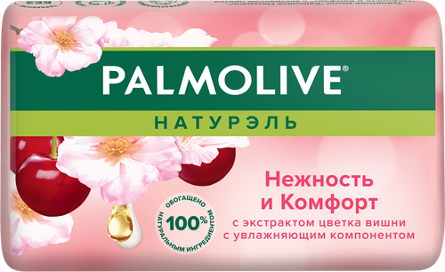 Туалетное мыло PALMOLIVE Натурэль Нежность и комфорт с экстрактом цветка вишни, 90г, детальное фото